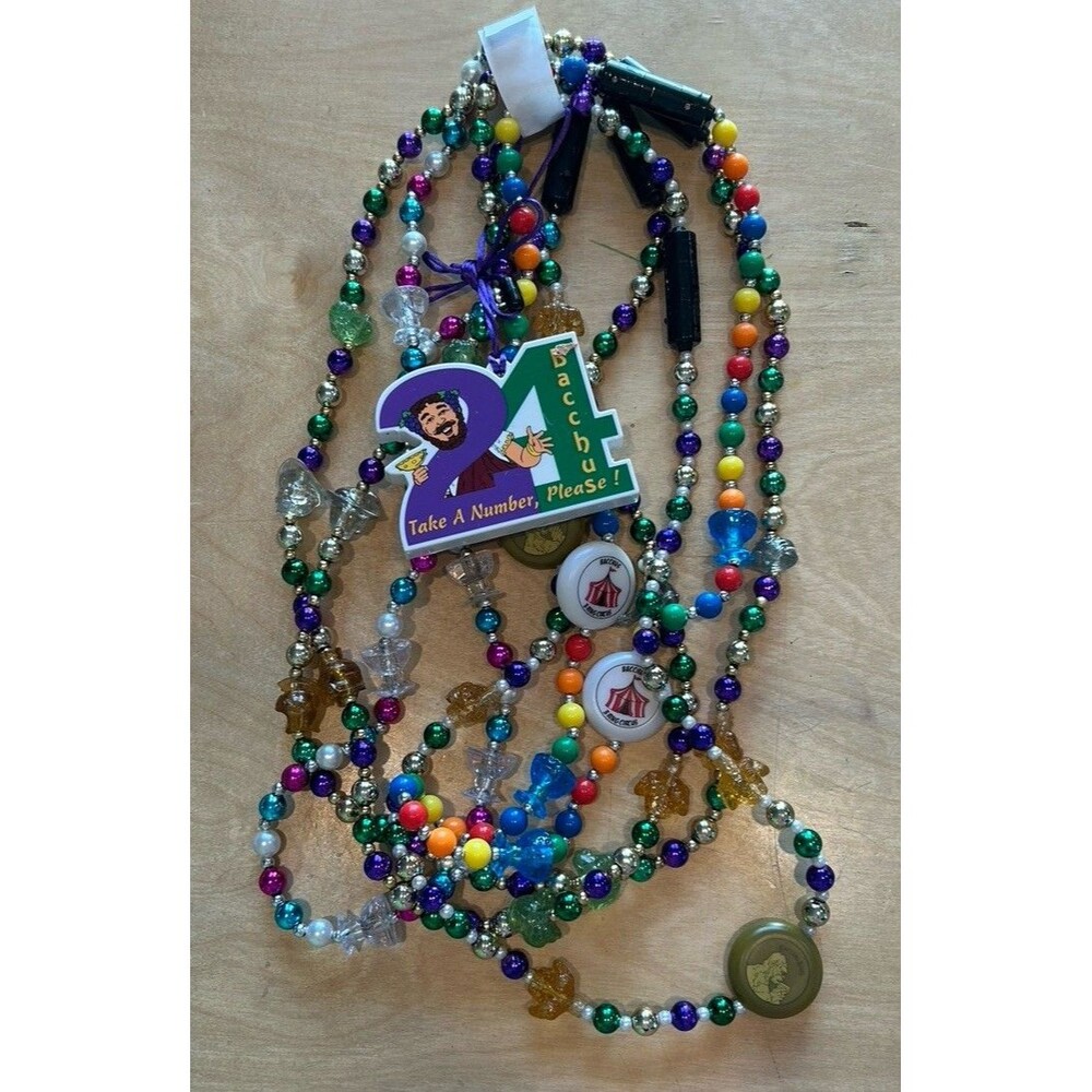 Asst color Light Up Mardi Gras Beads 6 Bead Bundle  New Orleans Parades